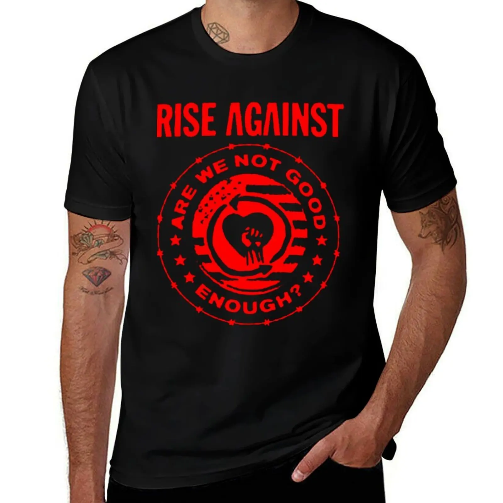 

Rise Against Logo Band Music Punk Rock T-Shirt Simple Casual Short Sleeve Cotton T-Shirt