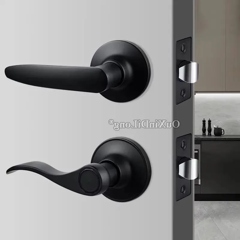 

Европейский трехстержневой врезной твердый дверной рычажный замок для интерьера гостиной, спальни, ванной комнаты, дверные ручки, замки, центральное расстояние 60 ~ 70 мм