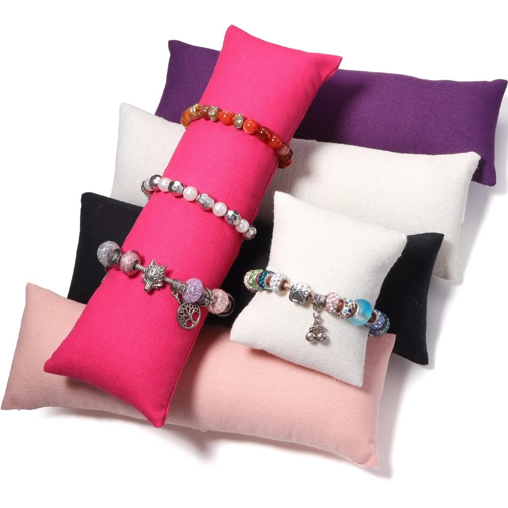 1pc Linen Jewelry Pillow Stand Watch Bracelet Bangle Cushion Holder For Jewelry Photography Display Organizer Pillow