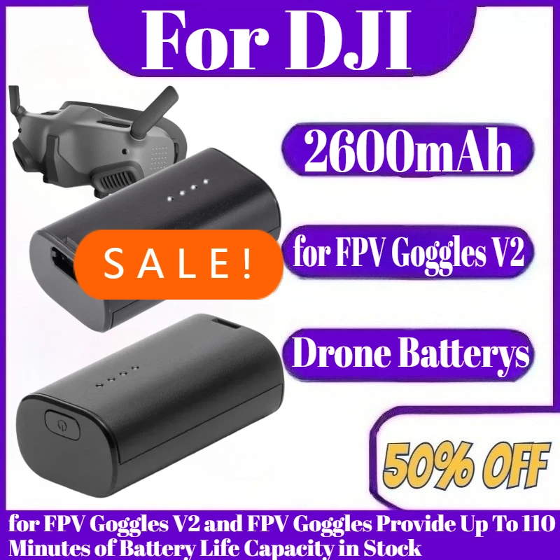 

2600mAh New FPV Goggles Battery for FPV Goggles V2 and FPV Goggles Provide Up To 110 Minutes of Battery Life Capacity in Stock