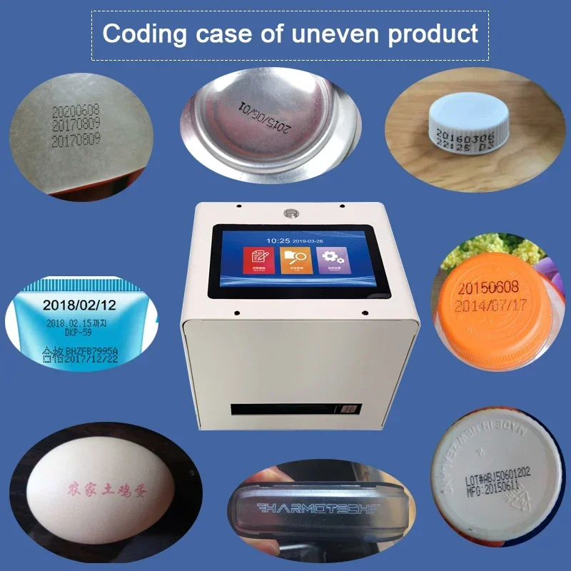 QR code batch number desktop inkjet printer L3  Handheld expiry bar production date concave convex surface printing bottle