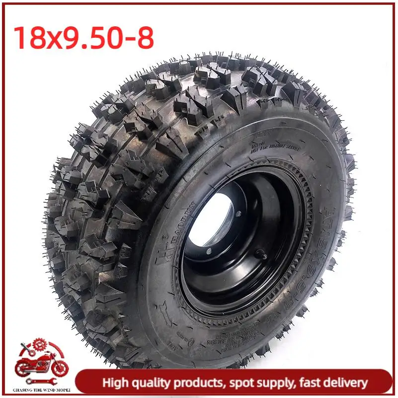 

8 Inch Tubeless Tires with rim Rear 18X9.50-8 Kart, ATV, UTV Dirt Bike Tires, Quad Dirt Buggy Road Tires