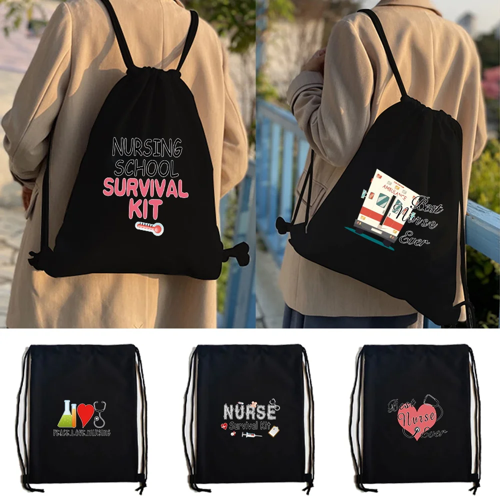 

Drawstring Sport Gym Bag New Nurse Print Sack Sport Fitness Travel Outdoor Backpack Shopping Bags Swimming Basketball Yoga Bags