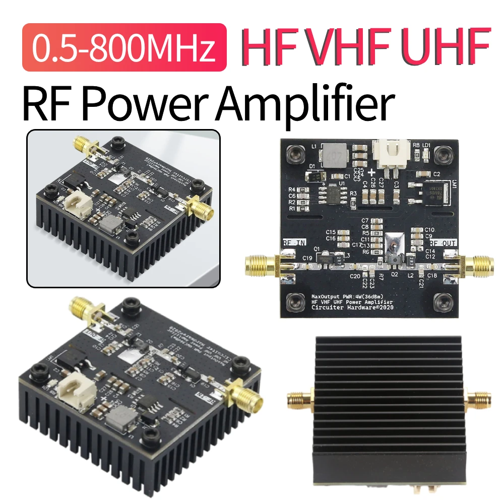 0.5-800MHz 40dB Gain HF VHF UHF RF Power Amplifier HF VHF UHF