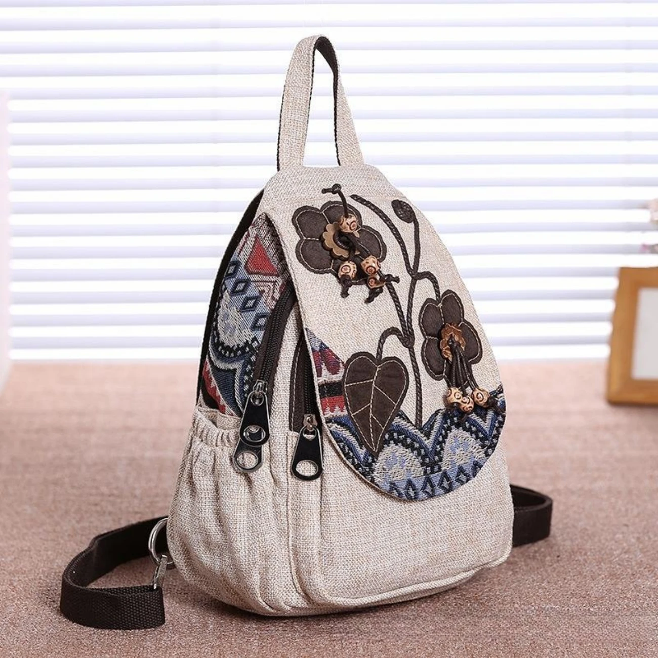 Weaving lightweight backpack fabric art women's bag casual versatile backpack