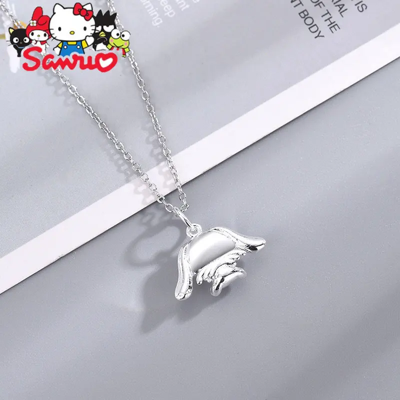 Sanrio Cinnamoroll Glue Drop Big Eared Dog Pendant Necklace Girls\' Niche Design Gift Chain Pendant Women Accessories Kids Gifts