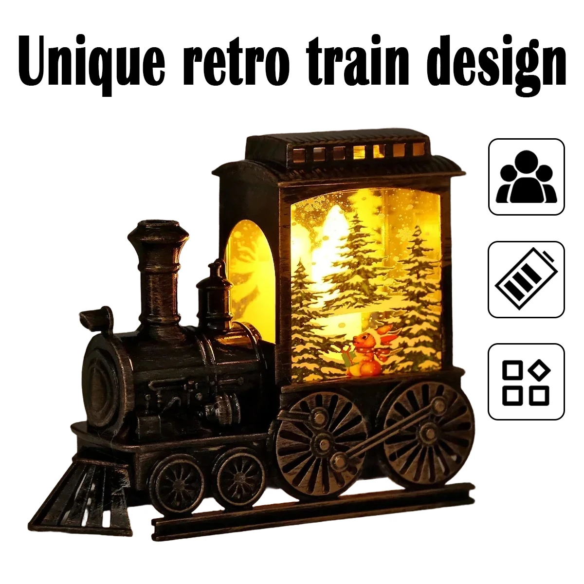 Lampes LED portables à motif de train de nuit, lampes de décoration de chambre à coucher, extérieur, Noël, orange, 3000k, lampe de bureau 2024, vendues en 3D