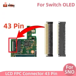 5pcs LCD FPC Connector 43 Pin for Nintendo Switch OLED Replacement Parts for NS OLED Console