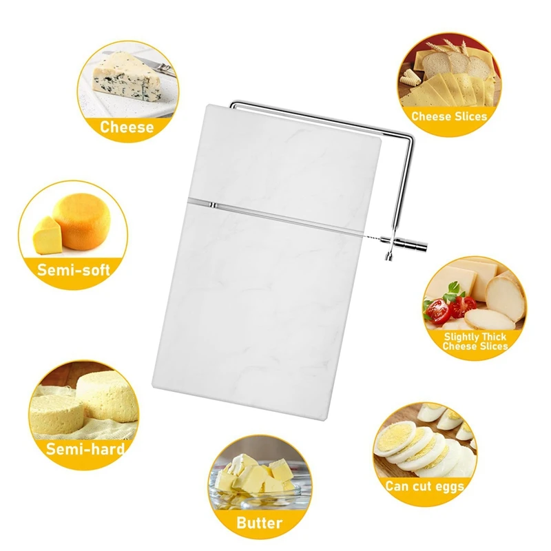 Cheese Slicer Cheese Cutter With 5 Replacement Cutting Wire Marble Board Cheese Slicer For Kitchen Tool