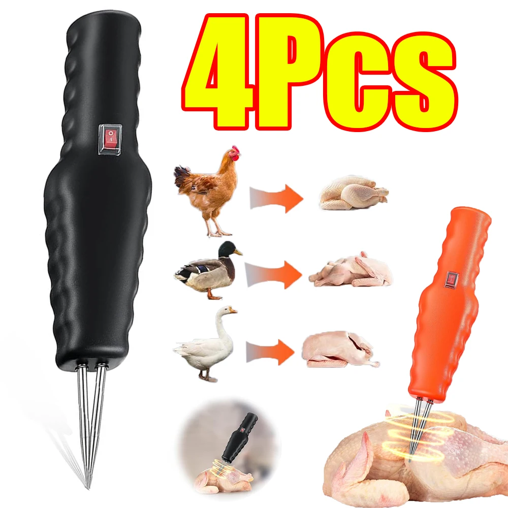1-4Pcs Electric Quick Chicken Plucker Hair Extractor Handheld Poultry Plucking Machine De-Feather Remover Kitchen Gadget Tools