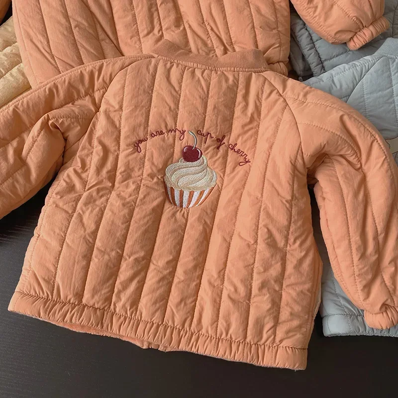 New Fashion Embroidered Children Jacket Thicken Kids Baby Warm Coat Toddler Boy Girl Outerwear for Autumn Winter