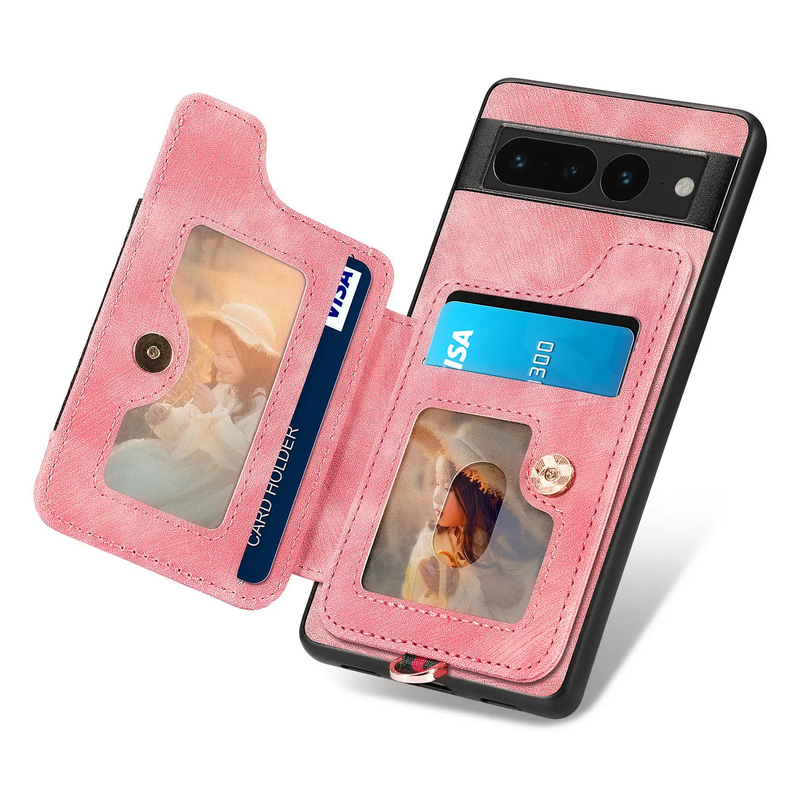 Funda RFID de cuero para Google Pixel con soporte magnético abatible - imagen 2