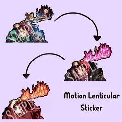 Demon Slayer Yoriichi/Tanjirou Motion Sticker Anime Lenticular Waterproof Decals for Car,Suitcase,Laptop,Refrigerator,Etc. Gift