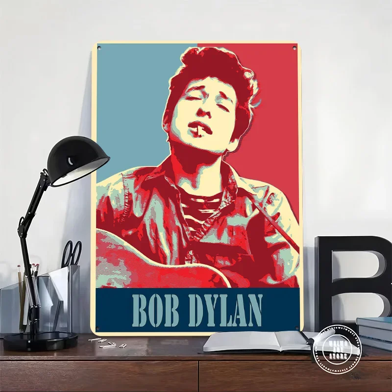 Bob Dylan 3D Texture Metal Poster Customized Wall Art Tin Sign Gift for Mancave Interior Accessories Room Decoration Items House