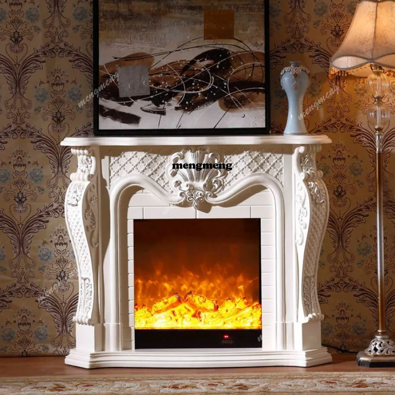 

Carved Country Fireplace Decorative Cabinet Core Decorative Rack Living Room Solid Wood 1.2/1 Meter Fireplace
