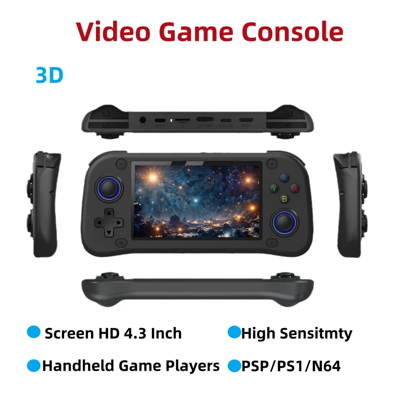 

Retro Handheld Game Console 4.3 Inches IPS Screen 64G/128G Game Players Linux System Emulator Portable Pocket Video Player