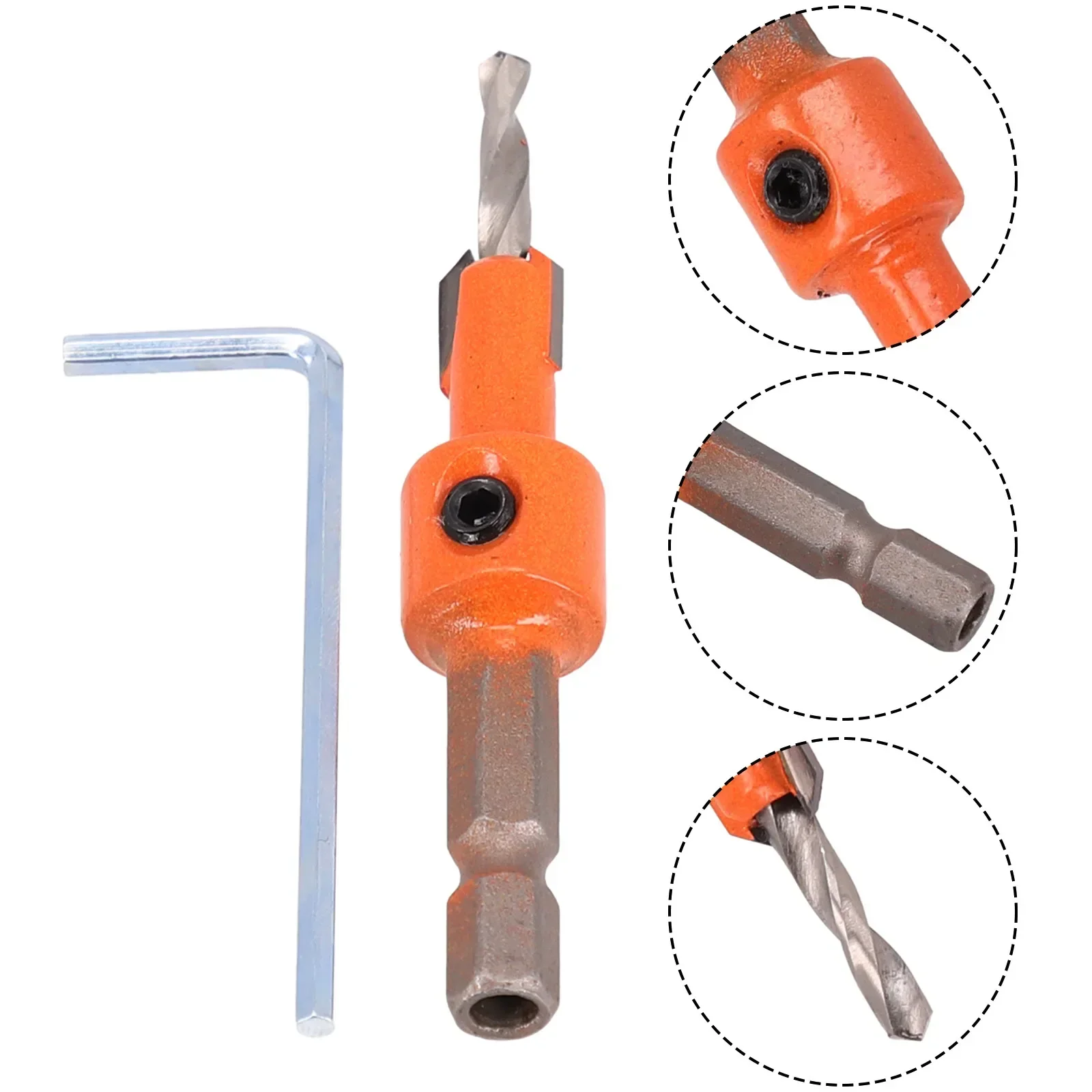 1pc Countersink Drill Bit Woodworking Hex Shank Countersink Drill Bit Step Drill Bit Drilling Holes Opener Milling Cutter