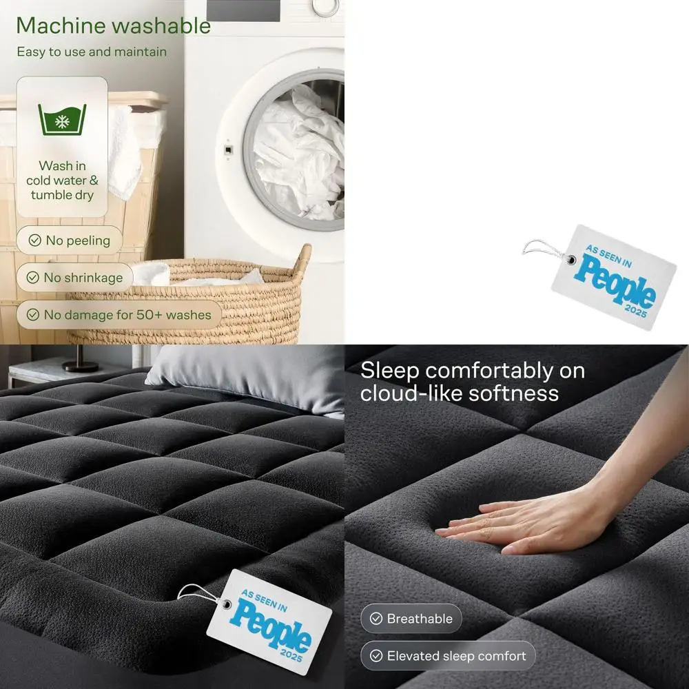 

Bamboo Viscose Twin XL Mattress Topper - Pillow Top for Back Pain Relief and Cooling Comfort