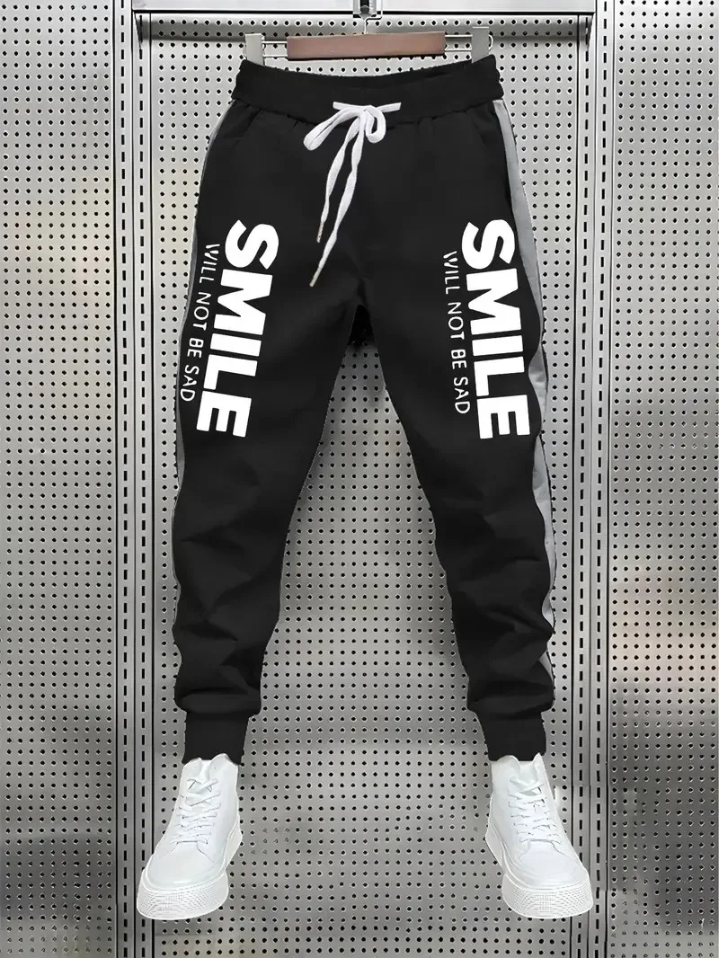 

The new men's trousers for Spring and Autumn 2025 are comfortable soft casual and fashionable featuring letter prints