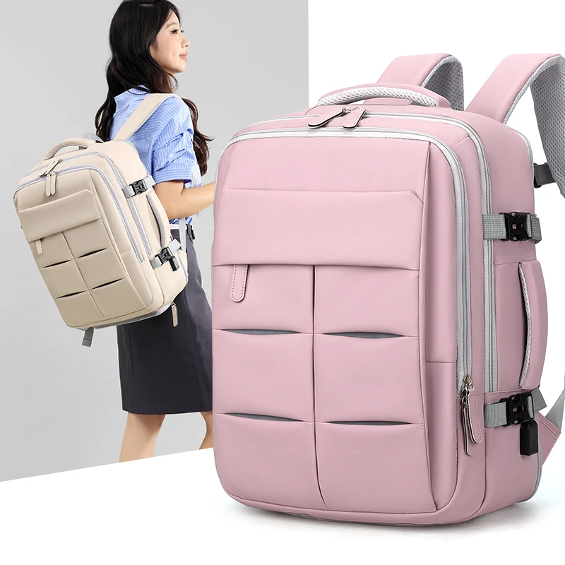 

Multifunctional Travel Backpack for Men Women Expandable Carry On Bag with Shoes Pocket College Laptop Daypack for Weekender