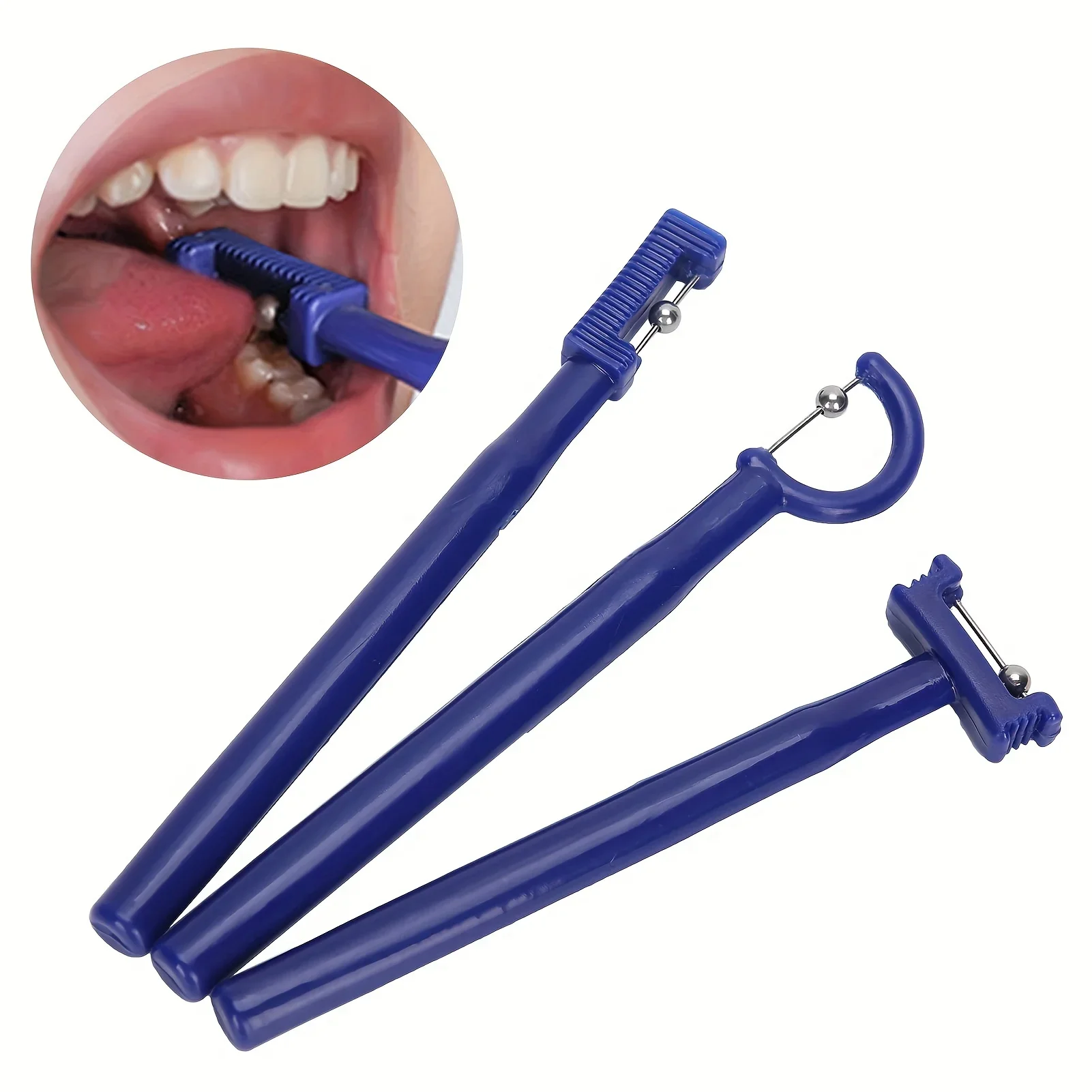 3pcs Tongue Muscle Trainers Blue Tongue Tip Exercise Tools Tongue Tip Lateralization Lifting Oral Muscle Rehabilitation Training