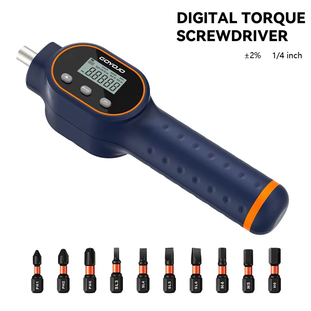 

Цифровая динамометрическая отвертка с приводом, отвертка 1/4 дюйма, динамометрический ключ, 10 шт., набор инструментов для ремонта магнитного сверла 0,4-8 Нм