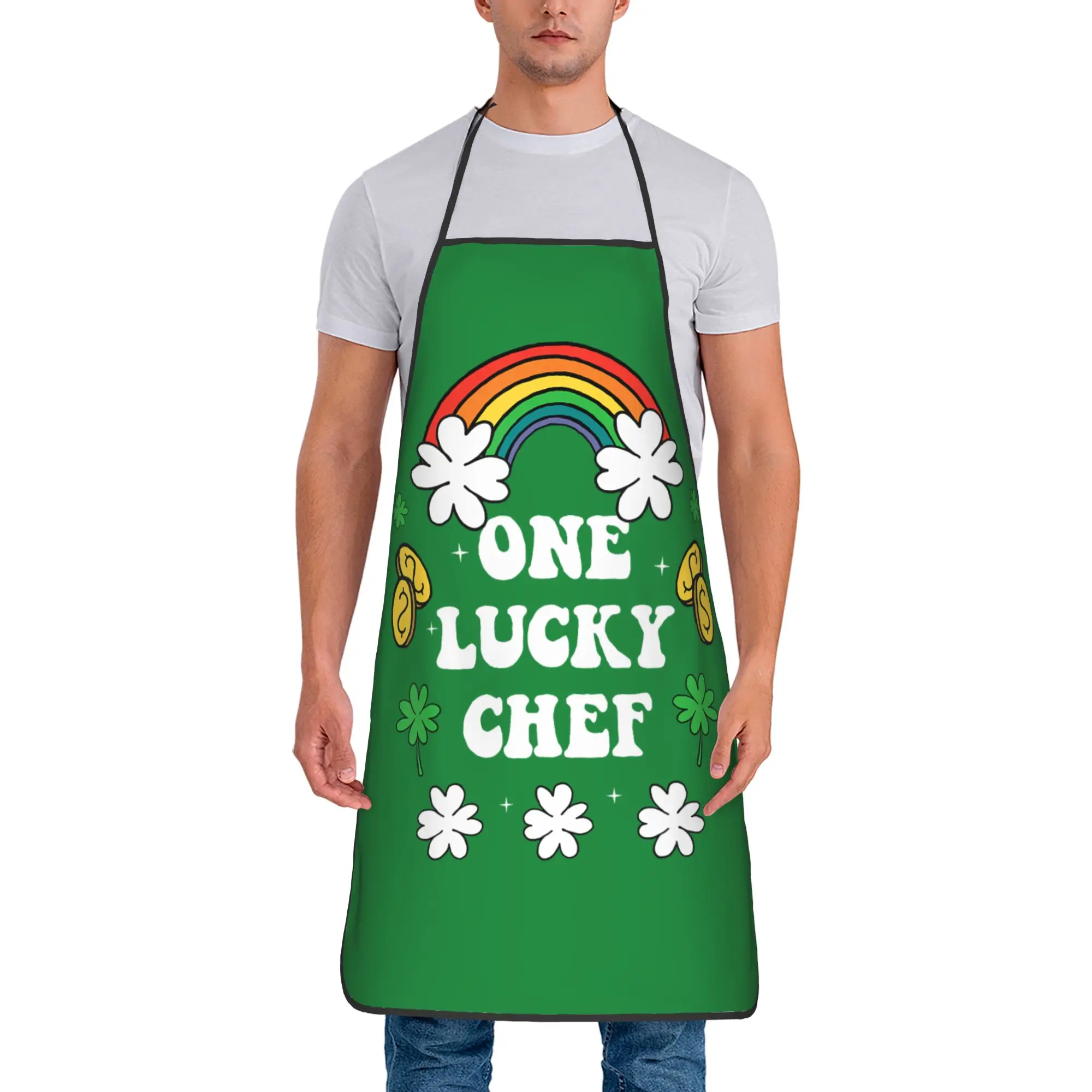 

Водонепроницаемые фартуки-нагрудники для поваров ко Дню Святого Патрика: милые ирландские, дышащие, с клевером, для взрослых, для мужчин и женщин, аксессуары для ресторанов