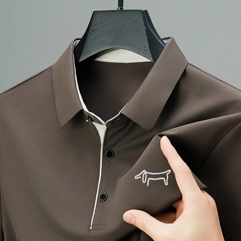 Luxusmarke Herren Bedrucktes Poloshirt Original Einfarbiges Lässiges Kurzarm-T-Shirt mit Kragen Sommer Neuer Trend Business Herrenmode – Detail 13