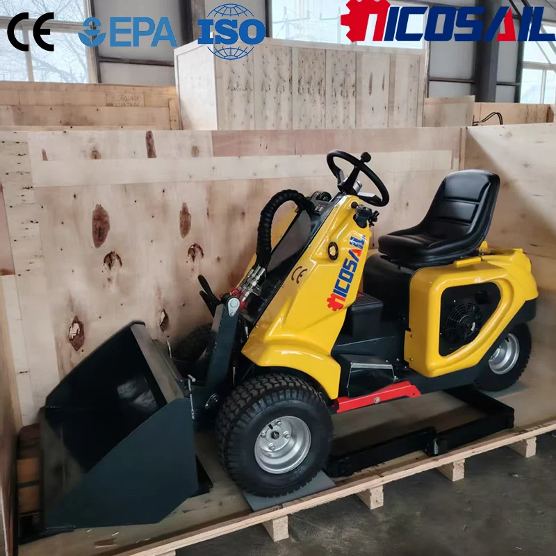 Nicosail 3 Wheel Mini Skid Steer Loader CE Approved Compact Size Utility Loader for Farm Small Engineering