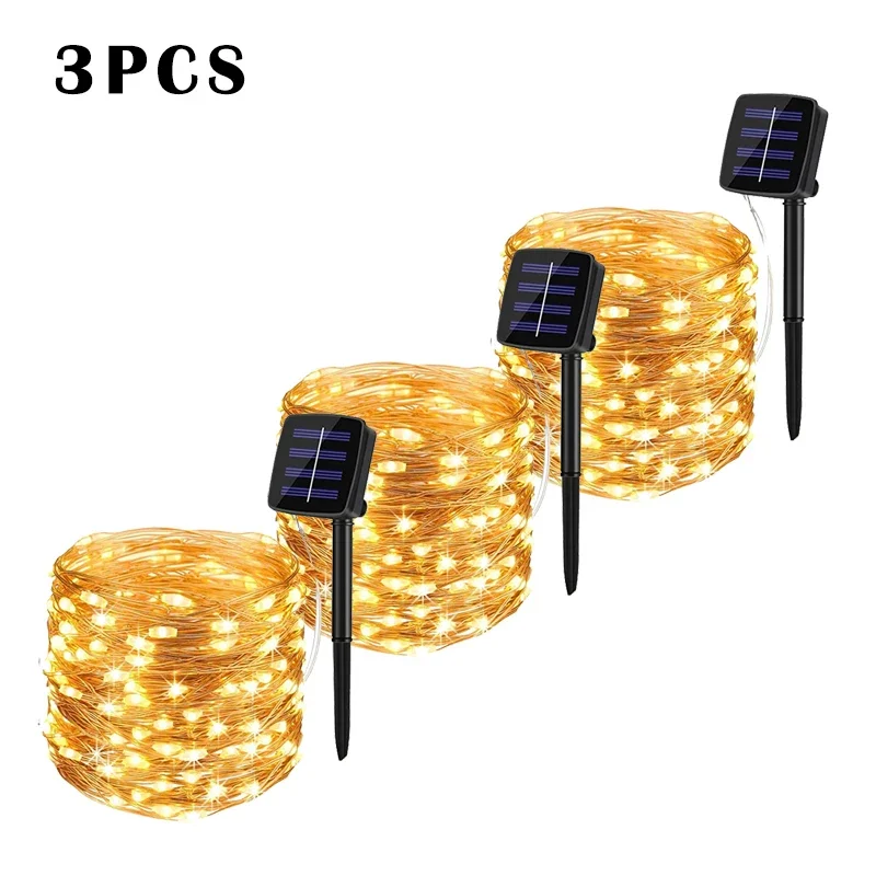 32M Solar LED Licht Outdoor Girlande Lampe Garten Fee Licht String Led Twinkle Wasserdichte Lampe Weihnachten Girlande Hof Dekoration