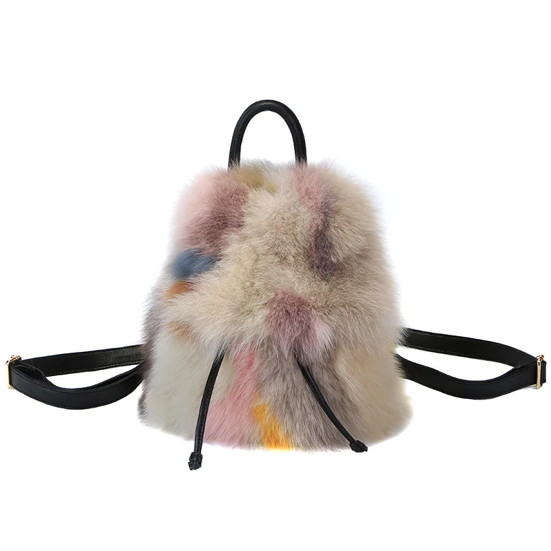 New Fur Backpack For Cute Women 2024 Autumn and Winter Fur Travel Bag Large Capacity Fox Fur Bag For College Students