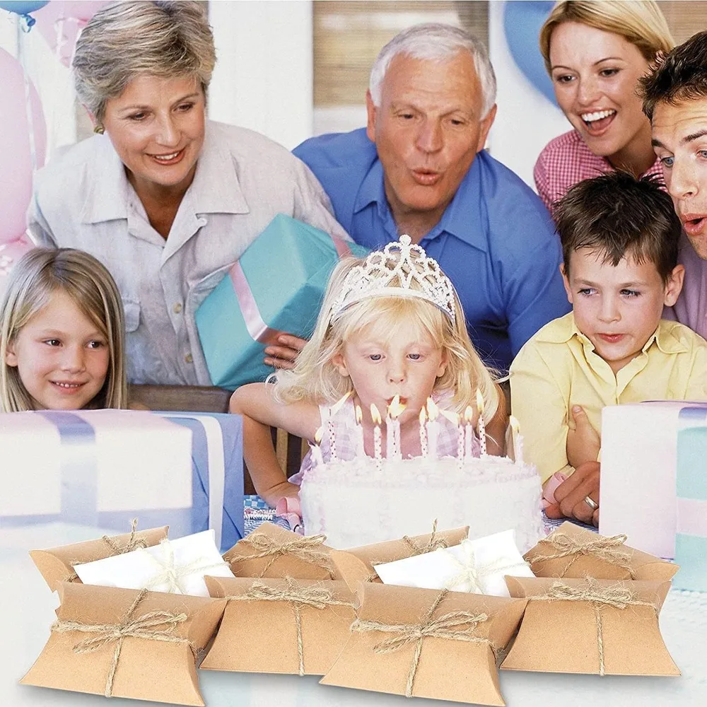 20/50 Stück Dreifarbige Kraftpapier-Süßigkeitenbox + Seil für Geburtstag, Hochzeit, Kindertag, Weihnachten, Neujahr, Karneval, Party, Süßigkeiten-Geschenkbox – Detail 10