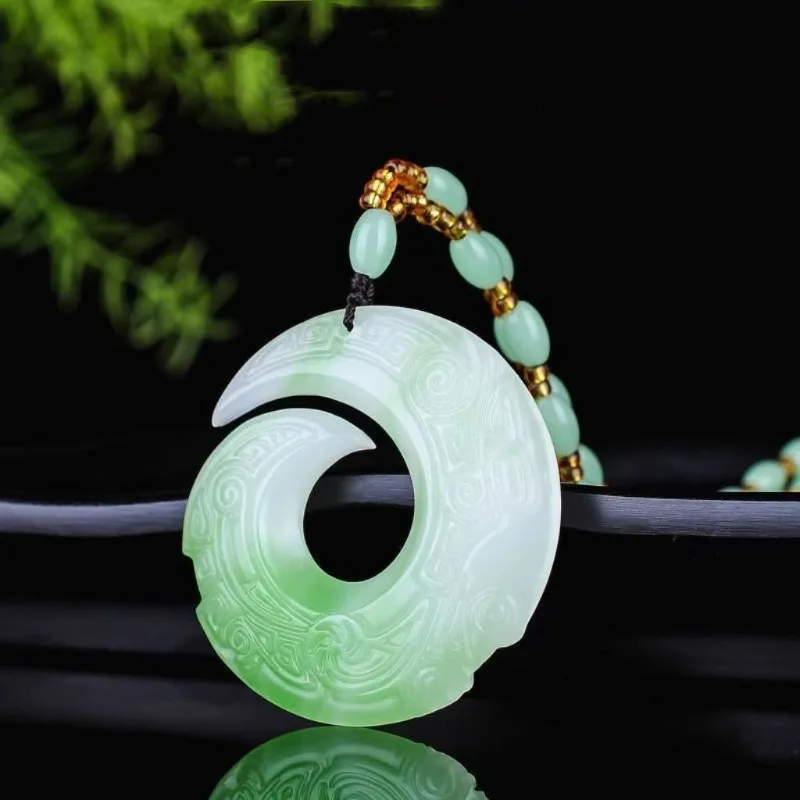

Color Jade Round Jade Pendant, Unisex New Chinese Necklace