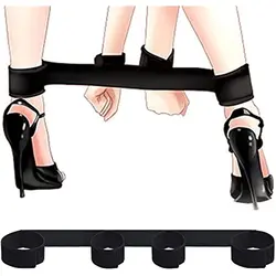 BDSM Sex Bondage With Handcuffs Ankle Cuffs Bondage Bed Restraints Set With Adjustable Straps Adult Sex Toys for Women Couples