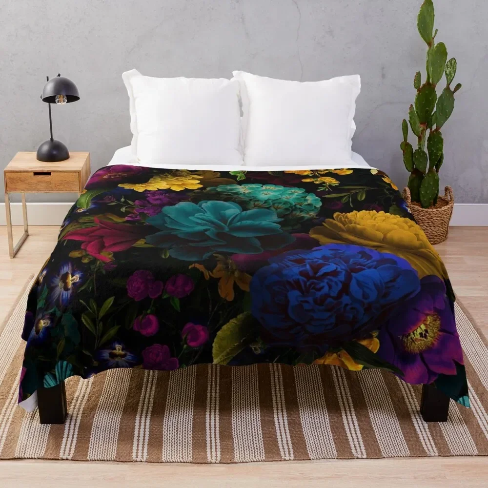 

Mystical night II Botanical Night Garden Throw Blanket heavy to sleep Polar Thins Travel Blankets