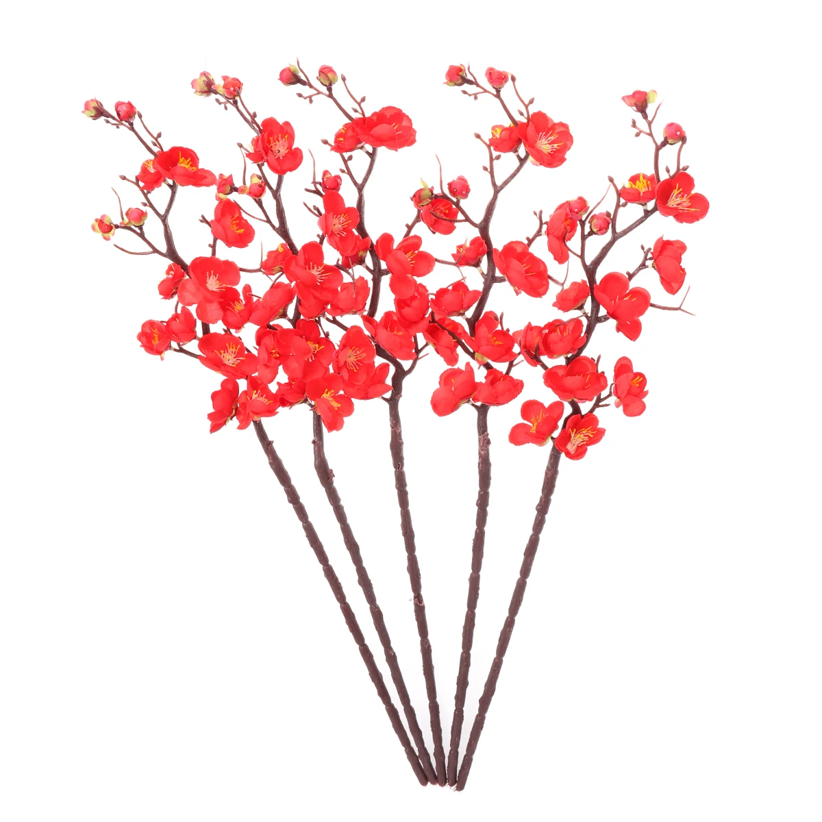 

5Pcs Lifelike Artificial Plum Blossom Wedding Decoration Home 60cm Rose Red
