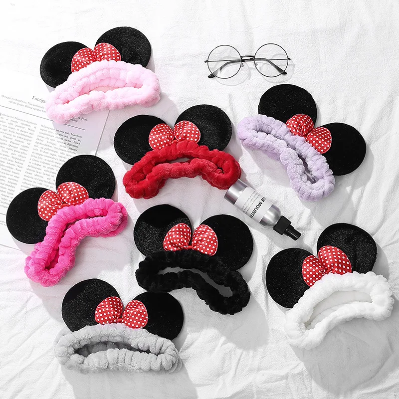 

Cute girl Mickey headband woman makeup wash face hairband minnie bow mouse ear headband hair accessory hairband