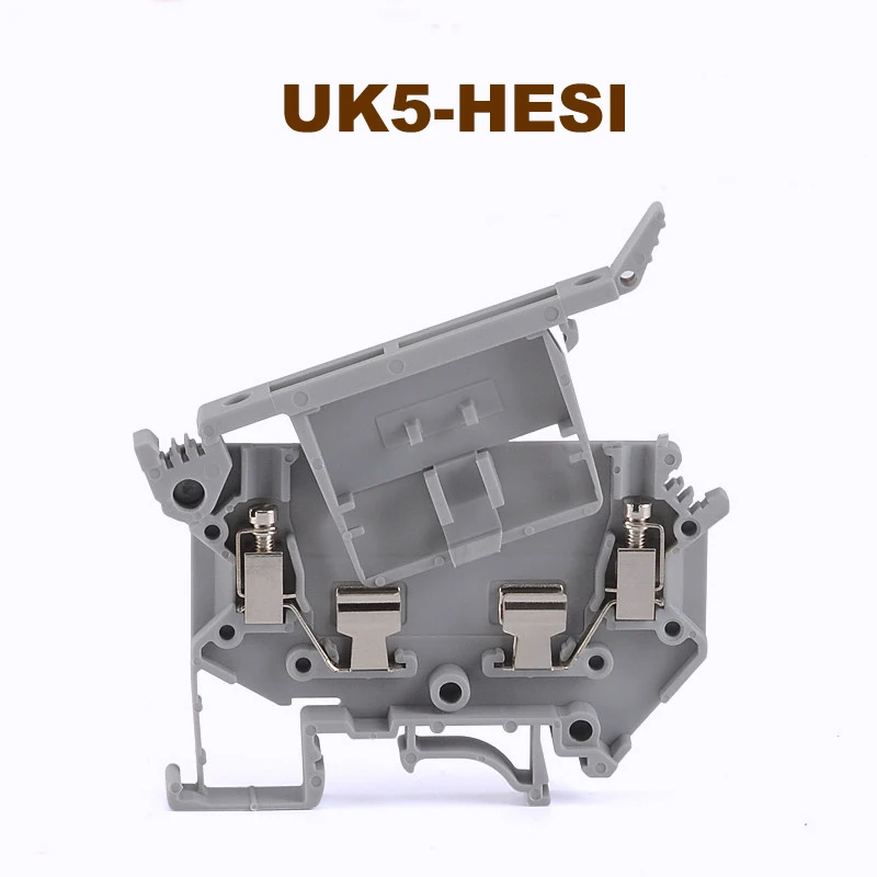 

5Pcs UK5-HESI Din Rail Clamp Fuse Screw Terminal Block Electrical Wire Cable 4mm² Connector Morsettiera Seat 6.3A 800V