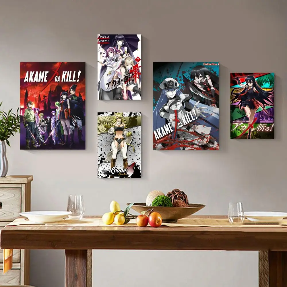 Akame Ga KILL  Poster Classic Movie Posters Waterproof Paper Sticker Coffee House Bar Decor Art Wall Stickers