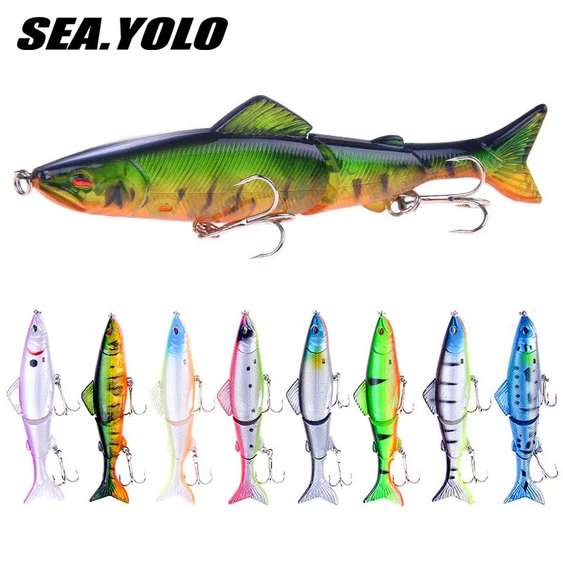 Sea.Yolo 18g/13cm Joint Bait Fishing Lure Three-Section Artificial Hard Bait 3d Eyes Plastic Simulated Fake Bait Sea Fishing