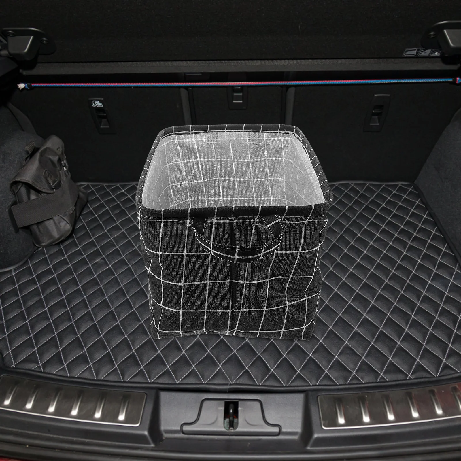 

Collapsible Car Storage Box Fabric Foldable Organizer Bin Black Foldable Durable Car Trunk Storage Bin Large Capacity Fabric