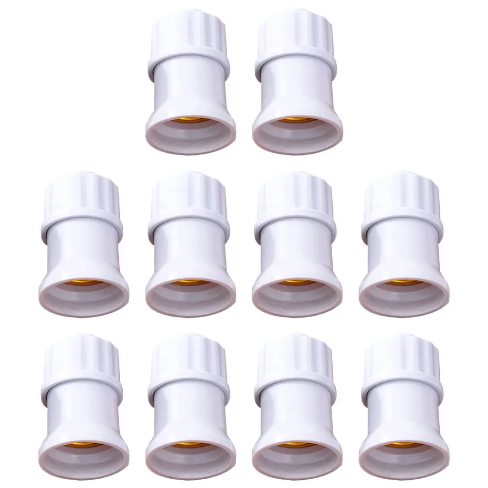 

10pcs Ceramic White E27 Lamp Holder Light Socket For Pendant Ceiling Lighting Insulation Base Bulb Holder Accessory