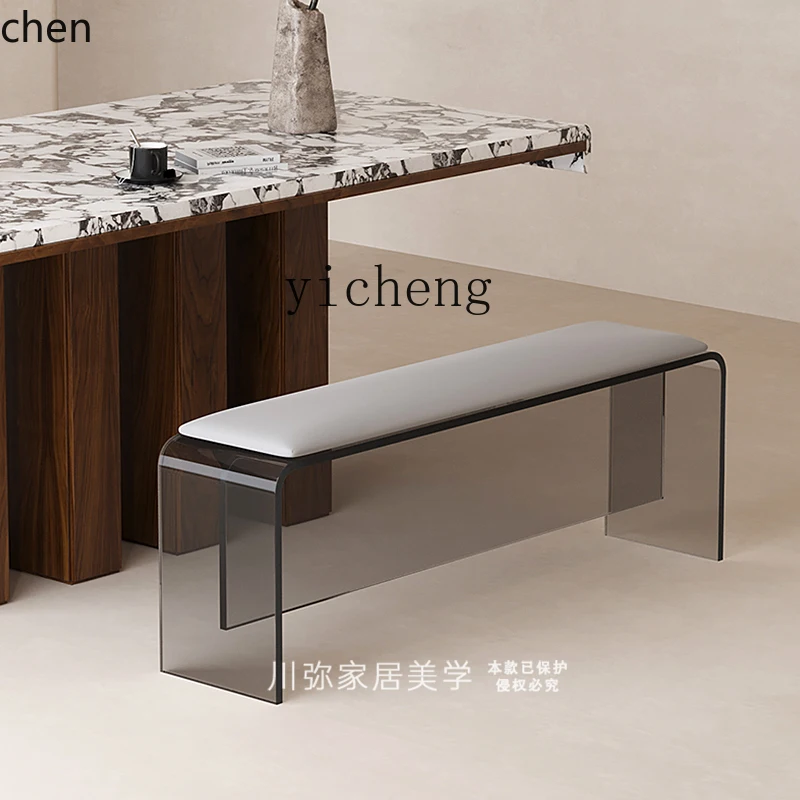 طاولة طعام وكراسي من الأكريليك HXL، مقعد تغيير الأحذية، مقعد طويل بجانب السرير، خفيف فاخر #2