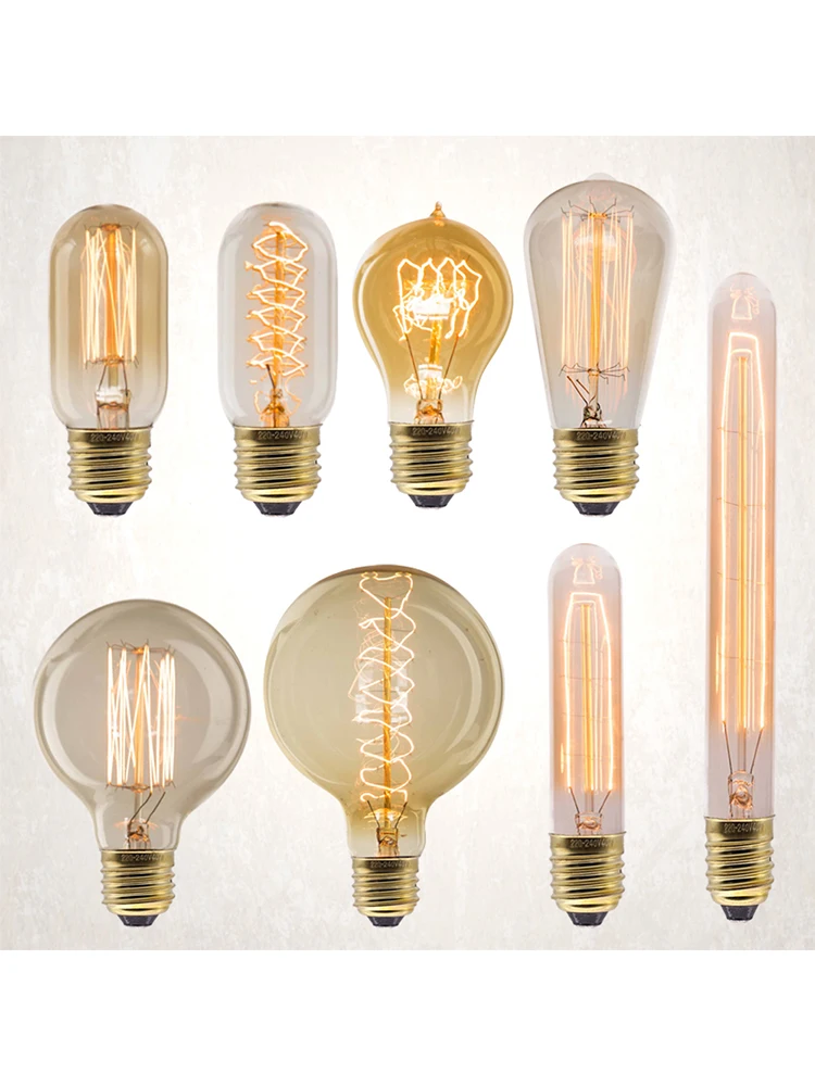 Clearance_Edison Lamp E27 220V 40W Retro Vintage Edison Lamp ST64 G80 G95 G125 Gloeilamp Home Decor Filament Licht - afbeelding 2