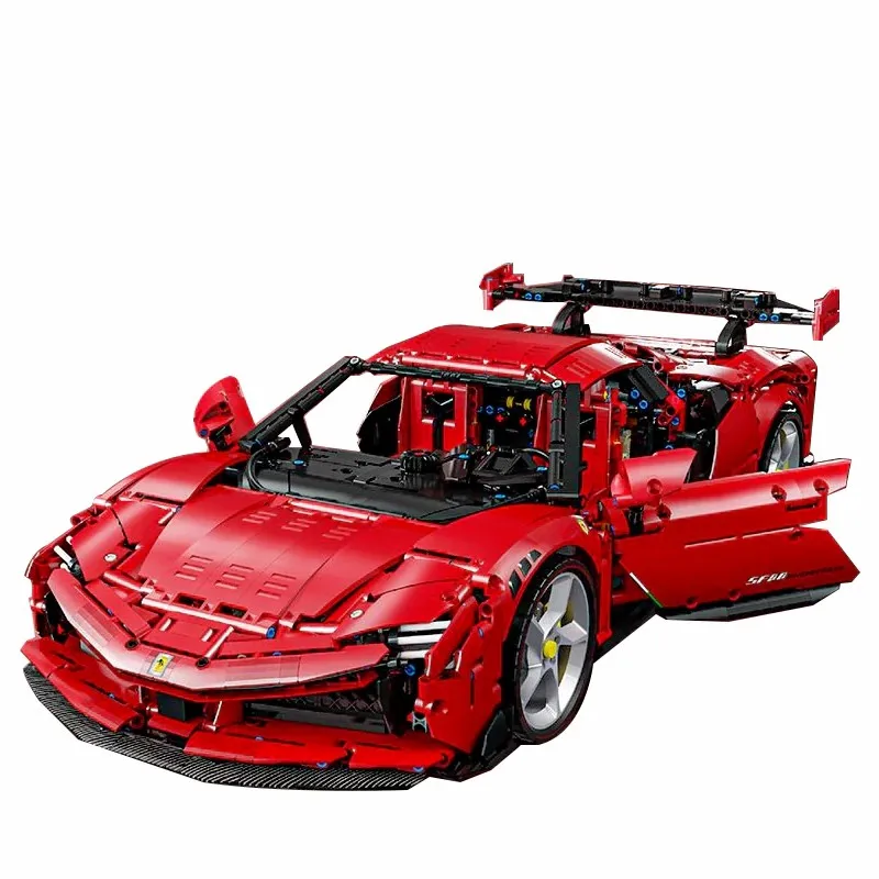 4260PCS 1:8 Schaal SF90 Super Sportwagen Bouwstenen High-Tech Racewagen Model Assemblage Speelgoed voor Kid Volwassen Collectie geschenken