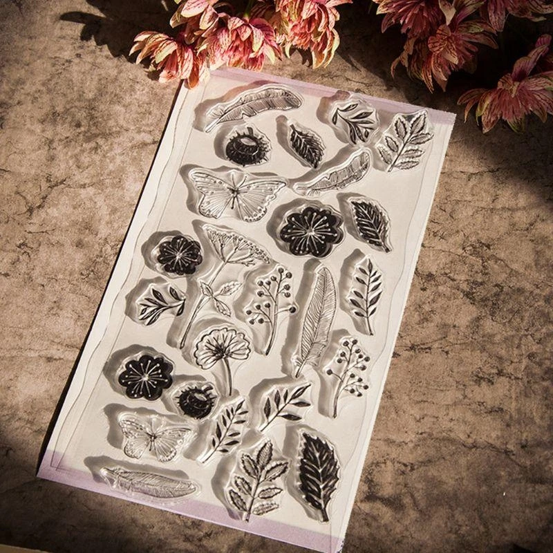 

E06B для прозрачных силиконовых штампов с бабочками для DIY альбома, скрапбукинга, фотокарты D