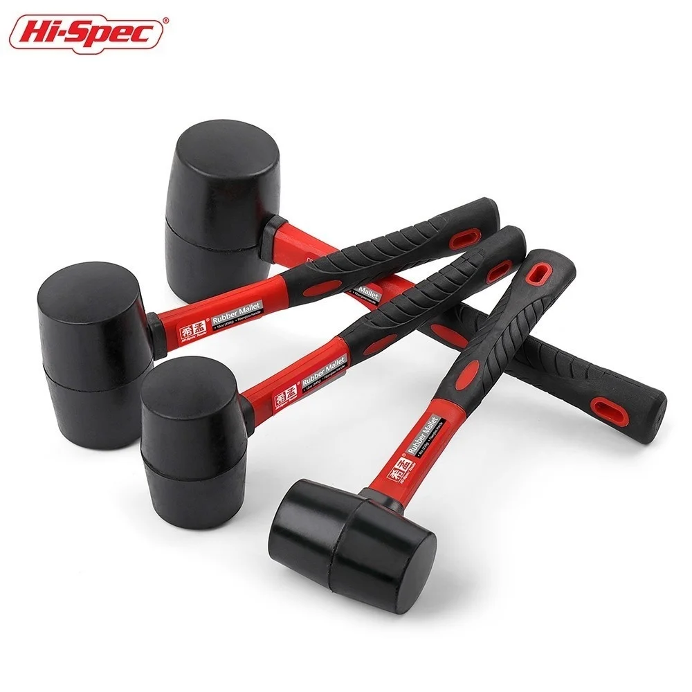 Hi-Spec-Dupla Face Mallet Borracha, Heavy Duty, Mini martelo multifuncional, Household Ferramenta Mão, 8, 12, 16, 24 Oz, 1pc