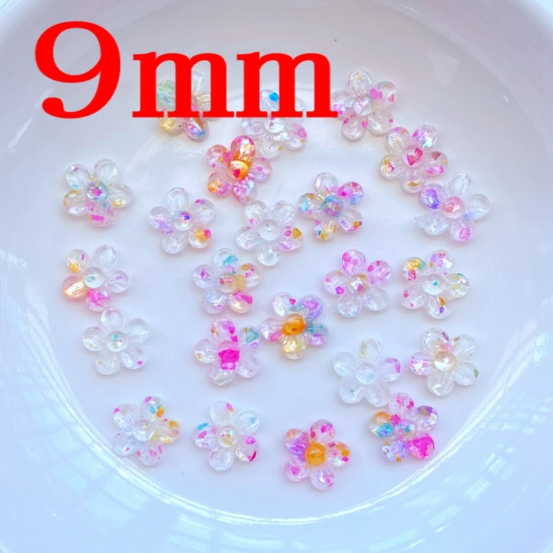 50Pcs New Cute Mini Mixed Colorful Florets Series Resin Flatback Cabochon Scrapbook Kawaii Embellishments Accessories