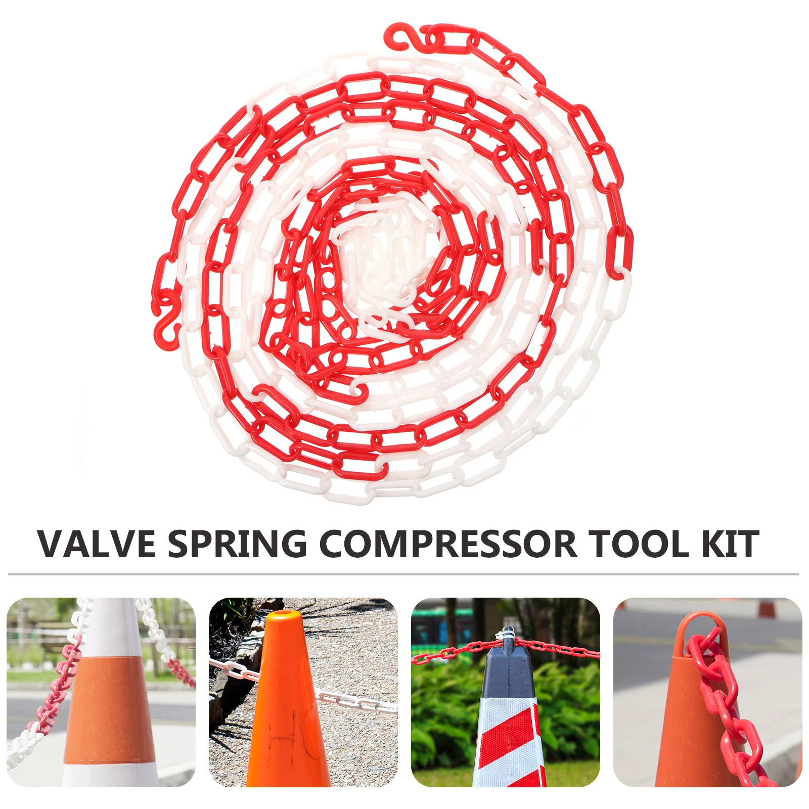 5M Plastic Ketting Rood Wit Crowd Control Chain Let op Beveiligingskettingen voor Crowd Control Verkeer Bouwplaatsbarrière