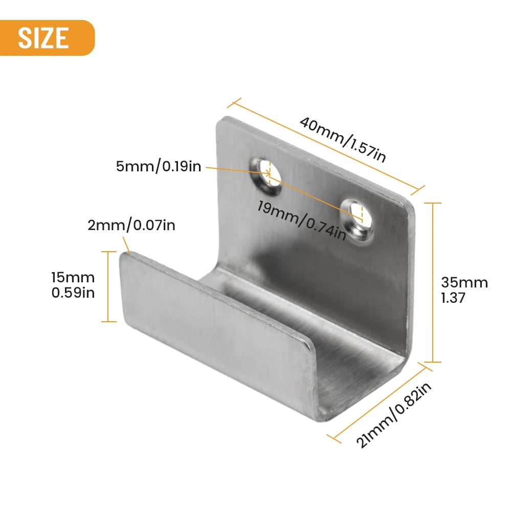 New Fixing Hook Stainless Steel Thicken Wall Mount Hook Brackets Display Rack Hook Flat Hooks Hanger Installed Freedom S\\M\\L